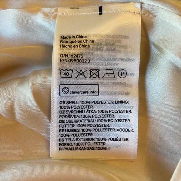 H&M Faux Silk Cream Blue Toile Floral Print Midi Maxi Dress NWT - Picture 6 of 8